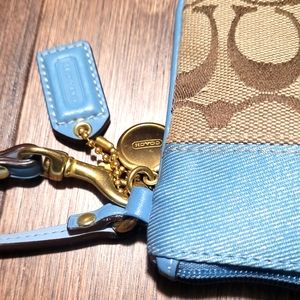 Vintage Coach Wristlet - Blue and Beige